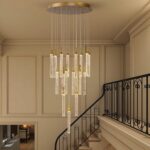 SNZ 20-Light Gold Crystal Chandelier, High Ceiling Chandelier for Staircase, Mod... - Image 2