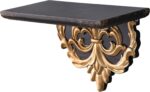 SOFE Distressed Black and Gold Floating Shelves Wood, 12" Long Wall Shelving Dis... - Image 2