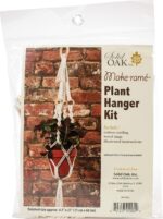 SOLID OAK MACRAME PLNT HNGR KT 4 RINGS - Image 2