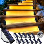 SOLPEX Solar Step Lights for Outside, 24 LEDs Solar Stair Lights Outdoor Waterpr... - Image 2