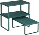 SONGMICS Cabinet Organizer Shelf, Set of 3 Kitchen Counter Shelves, Kitchen Stor... - Image 2