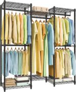 SONGMICS Heavy-Duty Clothes Rack, Garment Rack, Portable Closet, 56.9-Inch Wide ... - Image 2
