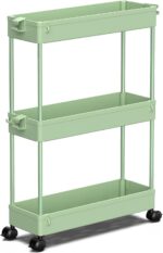 SPACEKEEPER Slim Rolling Storage Cart, 3 Tier Bathroom Organizer Utility Cart La... - Image 2