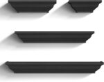 SRIWATANA Black Floating Shelves, Solid Wood Storage Wall Shelves Set of 4 Displ... - Image 2