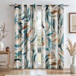 SUBRTEX Blackout Curtains 52Wx108L, Room Darkening Floral Curtains, Thermal Insu... - Image 2
