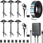 SUNVIE All-in-One LED Low Voltage Landscape Lighting Kit 6 Pathway Lights 2 Spot... - Image 2