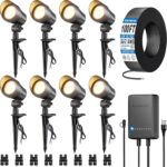 SUNVIE All-in-One Low Voltage Landscape Lighting Kit, 6W Landscape Lights Wired ... - Image 2