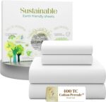 SUPREME ELEGANCE 4 Pcs 100% Cotton Queen Sheet Set, Snow White, 400 Thread Count... - Image 2