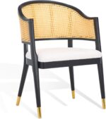 Safavieh Couture Home Collection Rogue Black/Natural Rattan Living Room Dining A... - Image 2