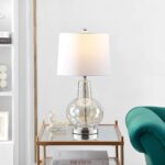 Safavieh Lighting Collection Atlas Luster Glass/ Light Grey Shade 24-inch Bedroo... - Image 2