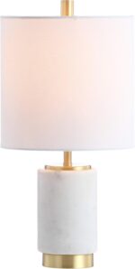 Safavieh Lighting Collection Davion White/ Brass Gold 16-inch Bedroom Living Roo... - Image 2