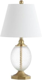 Safavieh Lighting Collection Kaiden Clear/ Brass Gold 24-inch Bedroom Living Roo... - Image 2