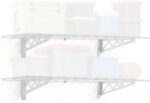 SafeRacks Wall Shelves - 2 Pk 18"x48" Wall Mountable Shelving Unit for Storage R... - Image 2