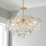 Saint Mossi 6-Light Gold Crystal Chandeliers, Middle Century Dining Room Light F... - Image 2