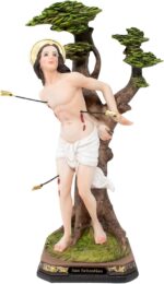 Saint Sebastian Statue 12" Catholic Resin Figurine San Sebastian Religious Decor... - Image 2