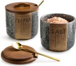 Salt and Pepper Bowl Ceramic, 10 Oz Salt Containers for Countertop Salt Cellar w... - Image 2