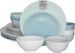 Sango Siterra Artist's Blend 16-Piece Stoneware Dinnerware Set for 4, Green, Cre... - Image 2