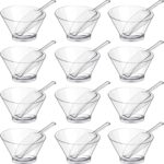 Sawysine 24 Pcs Plastic Clear Serving Bowls with Kitchen Plastic Scoops Salad Se... - Image 2