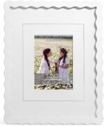 Scalloped 11x14 Picture Frame, Real Glass Wood Frame with Reversible Mat for 5x7... - Image 2