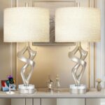 Scenekoy Sculptural Resin Table Lamp Set of 2 with USB Ports for Bedroom Living ... - Image 2