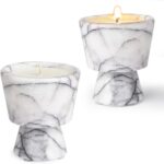 Scented Candle in Handmade Marble Container |1 Set | Soy Wax | Non-Toxic | Reusa... - Image 2