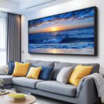 Sea Beach Framed Canvas Wall Art For Living Room Large Size Wall Decor For Bedro... - Image 2