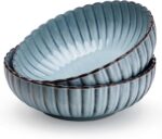Serving Bowls, Durable Ceramic, Large, Microwave and Dishwasher Safe, Scalloped ... - Image 2