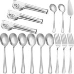 Serving Utensils, 15 Pcs Stainless Steel Large Flatware Serving Tools Kit, Inclu... - Image 2