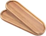 Set of 2 Plates Bathroom Vanity Wood Trays for Home Decor - for Counter Wood Sma... - Image 2