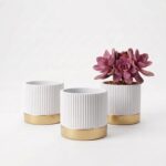 Set of 3 Cement Planter Pots with Drainage Hole,4 inch Plant Pots for Plants Ind... - Image 2