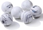 Set of 6 Decorative Orbs for Bowls and Vases - 2.6in Resin White Howlite Round S... - Image 2