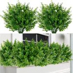 Sggvecsy Artificial Flowers for Outdoors 12 Bundles UV Resistant Boxwood Shrubs ... - Image 2
