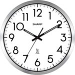 Sharp Atomic Analog Wall Clock - 12" Silver Brushed Finish Sets Automatically- B... - Image 2