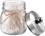 SheeChung Small Mason Jar, Glass Qtip Holder, Apothecary Jars with Lids, Bathroo... - Image 2