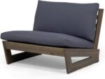 Sherwood Outdoor Club Chair with Cushions - Acacia Wood - Gray/Dark Gray - Image 2