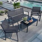 Shintenchi 4 Pieces Patio Furniture Set All Weather Textile Fabric Outdoor Conve... - Image 2
