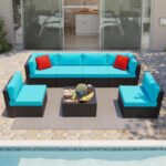 Shintenchi 7 Pieces Patio Furniture Sets Outdoor All-Weather Sectional Patio Sof... - Image 2