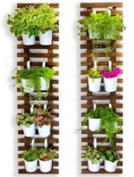 ShopLaLa Wall Planter - 2 Pack, Wooden Hanging Large Planters for Indoor Outdoor... - Image 2