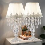 Siljoy Crystal Table Lamp Set of 2, 22.8'' Tall Modern Crystal Bedside Table Lam... - Image 2