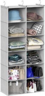 Simple Houseware 6 Shelf Double-Wide Hanging Closet Organizer, 12 Large Shelves ... - Image 2
