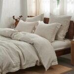 Simple&Opulence 100% Washed Linen Duvet Cover Set with Embroidered,3 Pieces Soft... - Image 2