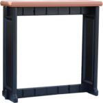 Single Bar Redwood Top & Black Base Ideal for Patio Hot Tub Area Backyard Durabl... - Image 2