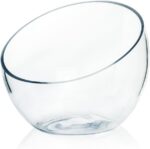 Slant Cut Bowl Glass, Glass Fish Bowl Vase, 6" Height x 7" Width Fruit Jar, Cand... - Image 2