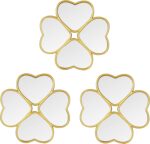 Small Decoritive Heart Wall Mirrors Set of 3, Decorative Four-Leaf Clover Mirror... - Image 2