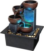 Small Indoor Relaxation Tabletop Fountain, Zen Meditation Waterfall Feature with... - Image 2