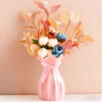 Small Plastic Flower Vase, Ceramic-Look Decorative Vase for Dried & Artificial F... - Image 2