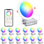 Smart Recessed Lighting 4 Inch RGBCW Color Changing 12W Recessed Ceiling Light w... - Image 2
