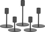 Smtyle Matte Black Taper Candle Holder Set of 5 Modern Candlestick Holders for T... - Image 2