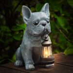 Solar Dog Outdoor Garden Statue with LED Light - Lawn Decor Dog Statue for Patio... - Image 2