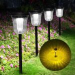Solar Pathway Lights Outdoor Waterproof, 4 Pack 200 Lumens Super Bright Solar Ga... - Image 2